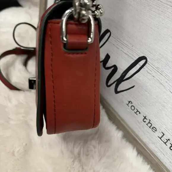 COACH Bleecker Penny Crossbody Bag Red Leather Turnlock NWT (Some Scuffing) - Picture 6 of 16